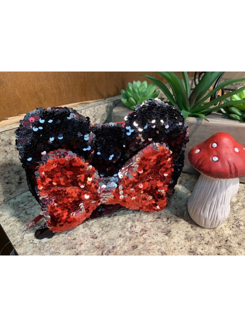 Disney Minnie Mouse Sequin Pencil Case Minnie Mouse Makeup Bag Minnie Clutch U19
